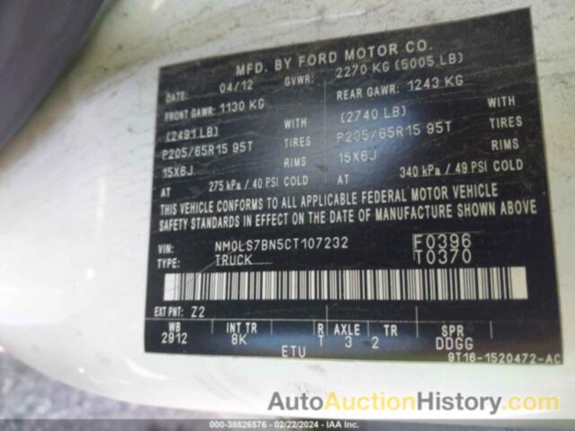 FORD TRANSIT CONNECT XLT, NM0LS7BN5CT107232