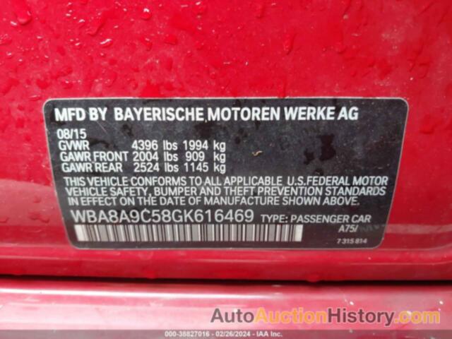 BMW 320I, WBA8A9C58GK616469