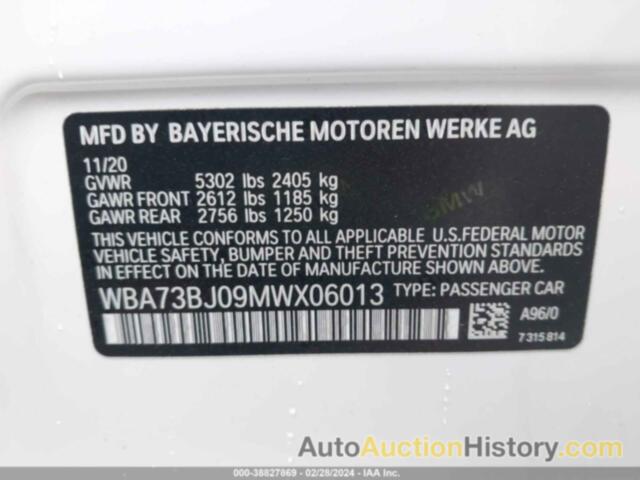 BMW 5 SERIES 540I XDRIVE, WBA73BJ09MWX06013