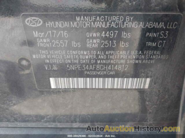 HYUNDAI SONATA SPORT, 5NPE34AF8GH414812