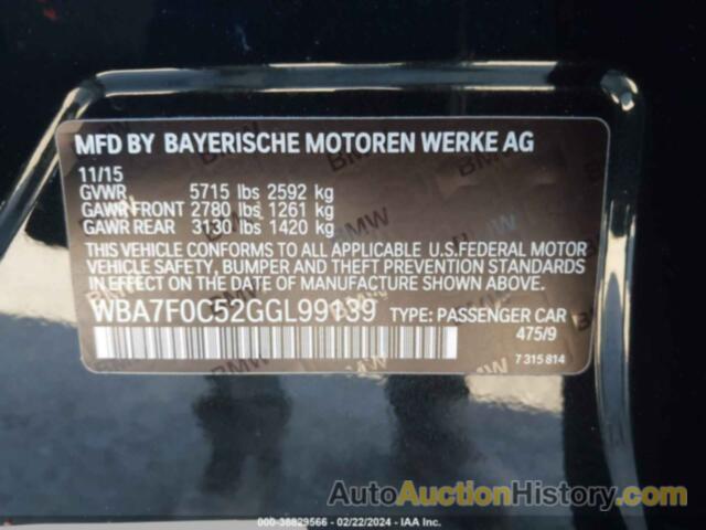 BMW 750I, WBA7F0C52GGL99139