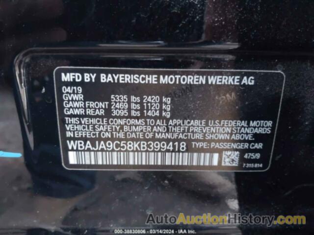 BMW 530E IPERFORMANCE, WBAJA9C58KB399418