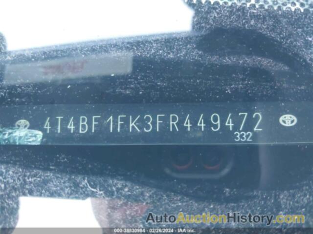 TOYOTA CAMRY LE, 4T4BF1FK3FR449472