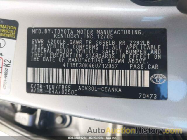 TOYOTA CAMRY LE, 4T1BE30K46U712957