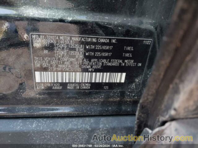 TOYOTA RAV4 XLE, 2T3P1RFV5NC321765