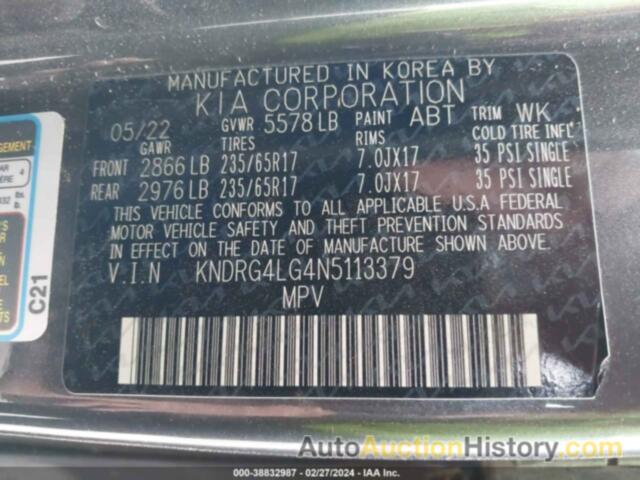 KIA SORENTO HYBRID S, KNDRG4LG4N5113379