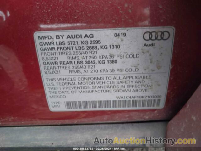 AUDI SQ5 3.0T PREMIUM, WA1C4AFY8K2103009