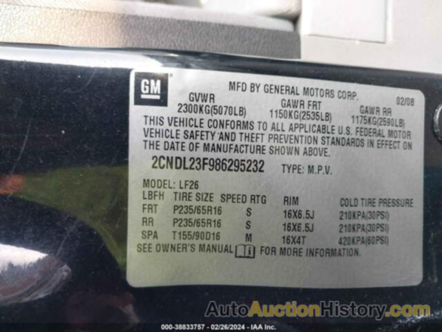 CHEVROLET EQUINOX LS, 2CNDL23F986295232