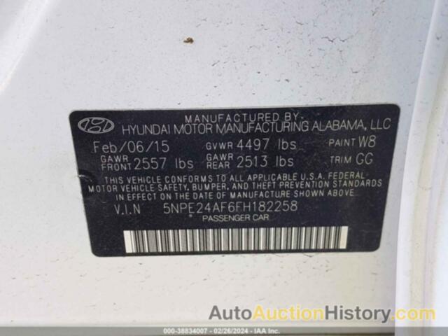 HYUNDAI SONATA SE, 5NPE24AF6FH182258