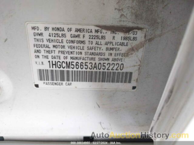 HONDA ACCORD 2.4 EX, 1HGCM56653A052220