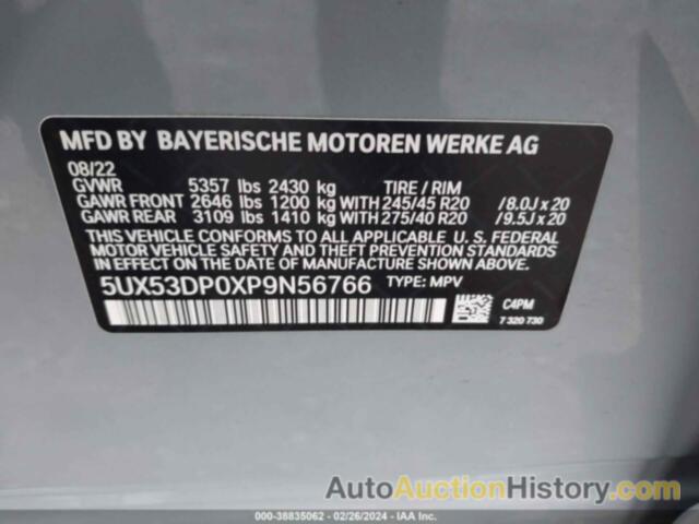 BMW X3 XDRIVE30I, 5UX53DP0XP9N56766