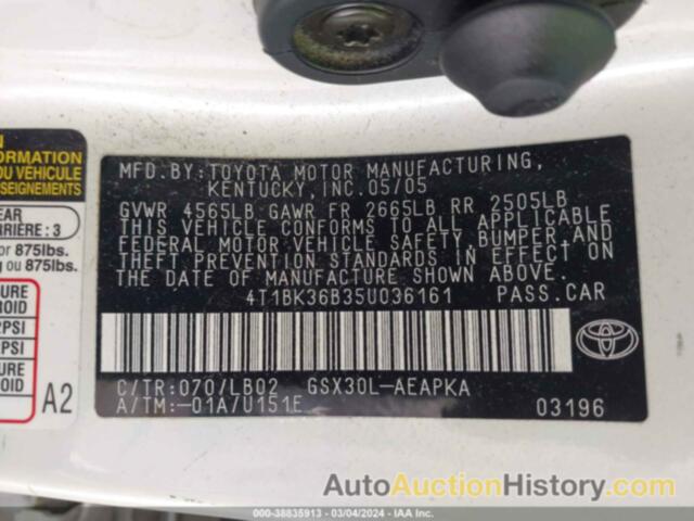 TOYOTA AVALON LIMITED, 4T1BK36B35U036161