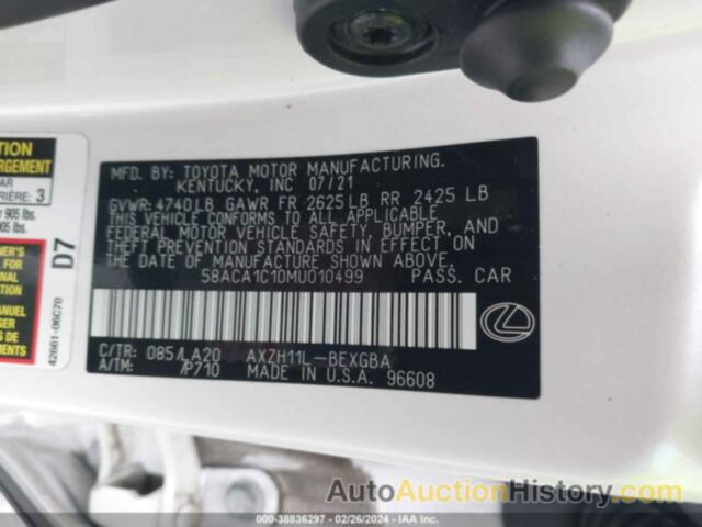 LEXUS ES 300H, 58ACA1C10MU010499