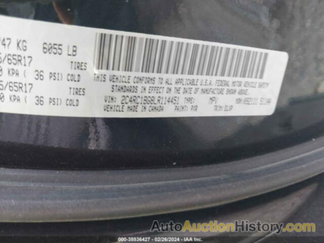 CHRYSLER PACIFICA TOURING L, 2C4RC1BG8LR114451