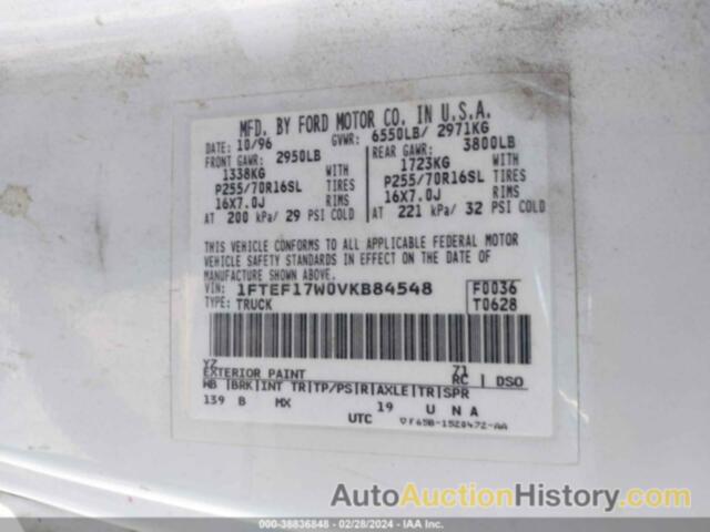 FORD F-150 LARIAT/STANDARD/XL/XLT, 1FTEF17W0VKB84548