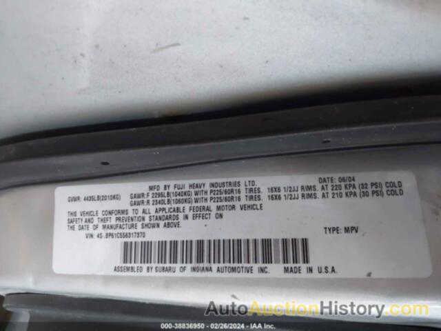 SUBARU OUTBACK 2.5I, 4S4BP61C556317370