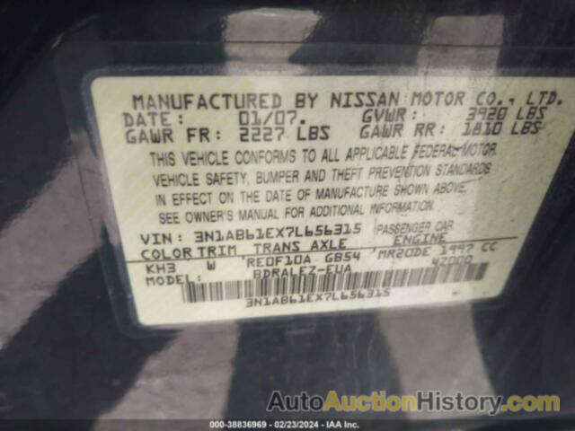 NISSAN SENTRA 2.0S, 3N1AB61EX7L656315