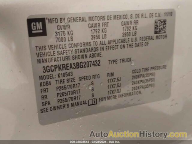 CHEVROLET SILVERADO K1500 LS, 3GCPKREA3BG207432