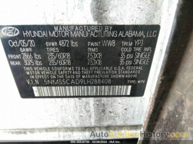 HYUNDAI SANTA FE LIMITED, 5NMS5CAD9LH288408