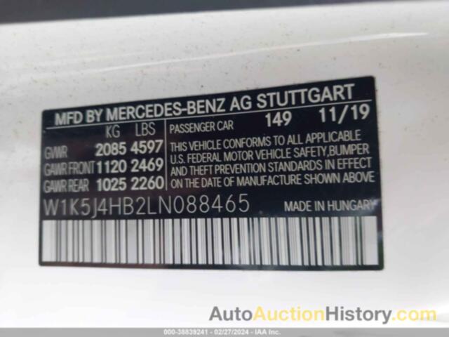 MERCEDES-BENZ CLA 250 4MATIC, W1K5J4HB2LN088465