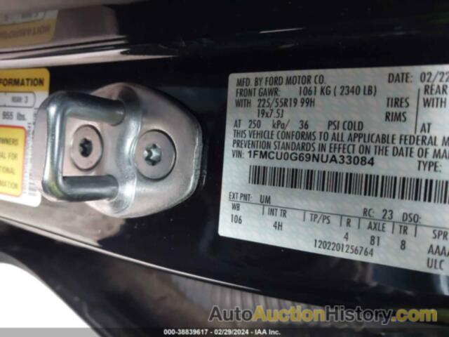 FORD ESCAPE SE, 1FMCU0G69NUA33084