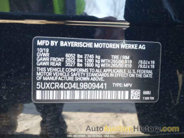 BMW X5 SDRIVE40I, 5UXCR4C04L9B09441