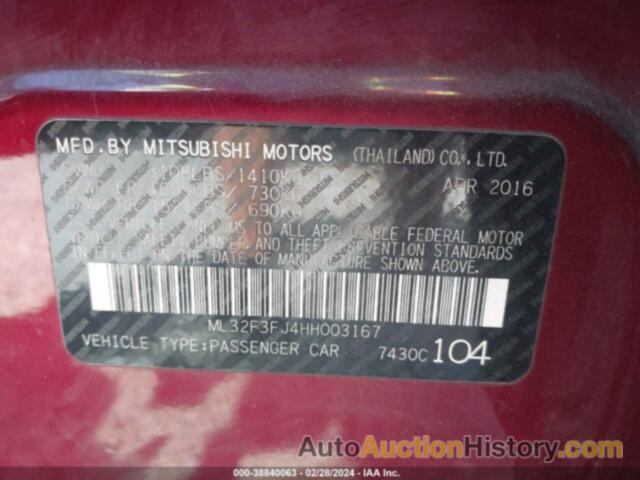 MITSUBISHI MIRAGE G4 ES, ML32F3FJ4HH003167