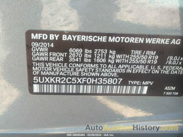 BMW X5 SDRIVE35I, 5UXKR2C5XF0H35807