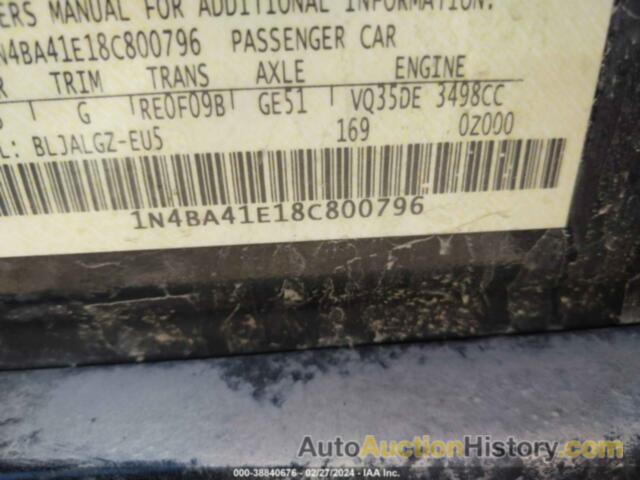 NISSAN MAXIMA 3.5 SL, 1N4BA41E18C800796