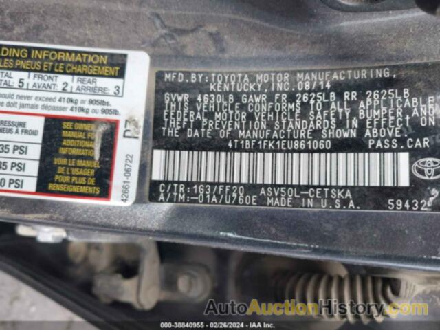 TOYOTA CAMRY SE, 4T1BF1FK1EU861060