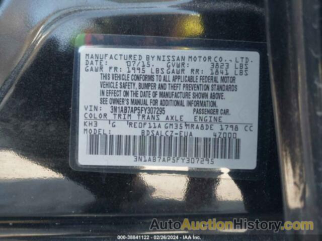 NISSAN SENTRA S, 3N1AB7AP5FY307295