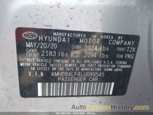 HYUNDAI ELANTRA SEL, KMHD84LF4LU099545