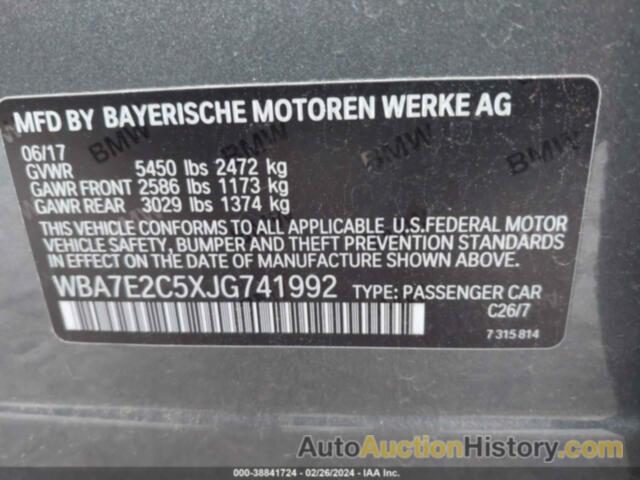 BMW 740I, WBA7E2C5XJG741992