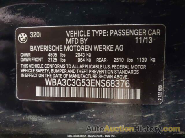 BMW 320 I XDRIVE, WBA3C3G53ENS68376