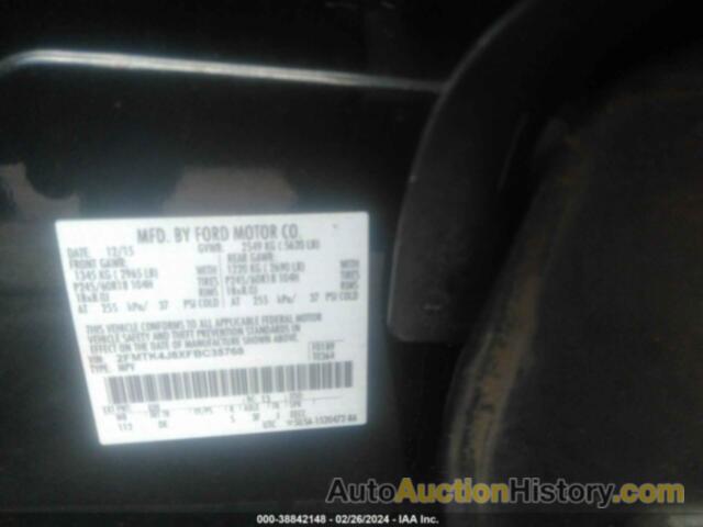 FORD EDGE SEL, 2FMTK4J8XFBC35768