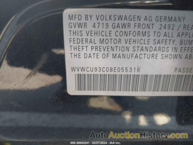 VOLKSWAGEN PASSAT VR6, WVWCU93C08E055316