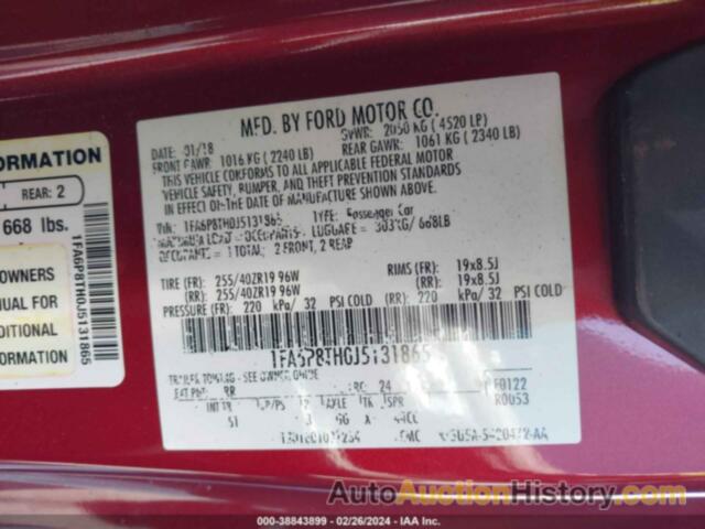 FORD MUSTANG ECOBOOST, 1FA6P8TH0J5131865