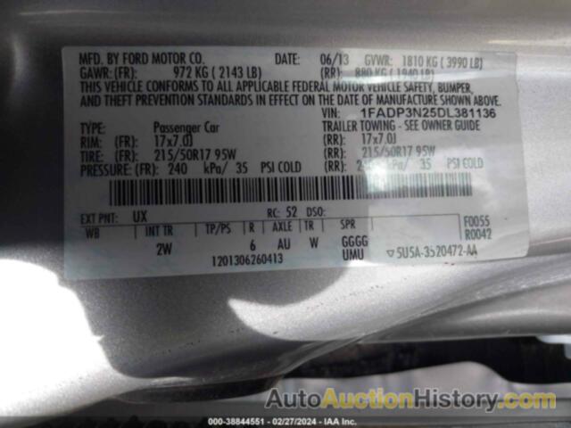 FORD FOCUS TITANIUM, 1FADP3N25DL381136