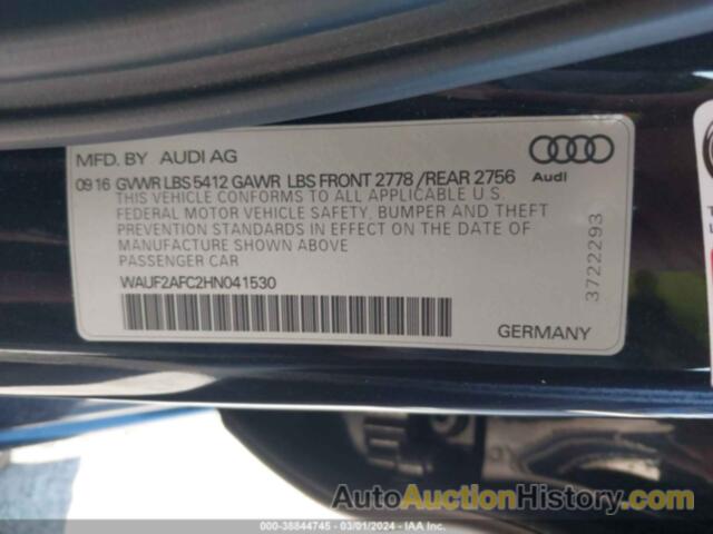 AUDI A6 PREMIUM PLUS, WAUF2AFC2HN041530