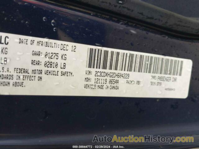 DODGE CHARGER SXT, 2C3CDXHG2DH604229