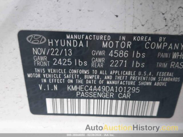 HYUNDAI SONATA HYBRID LIMITED, KMHEC4A49DA101295