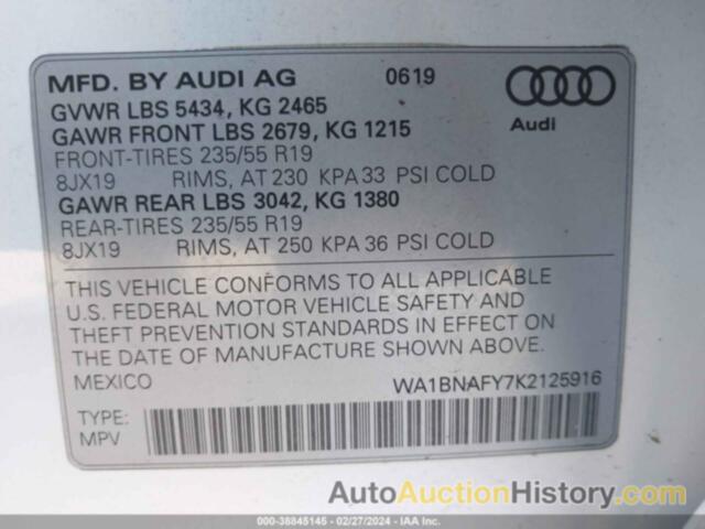 AUDI Q5 45 PREMIUM, WA1BNAFY7K2125916