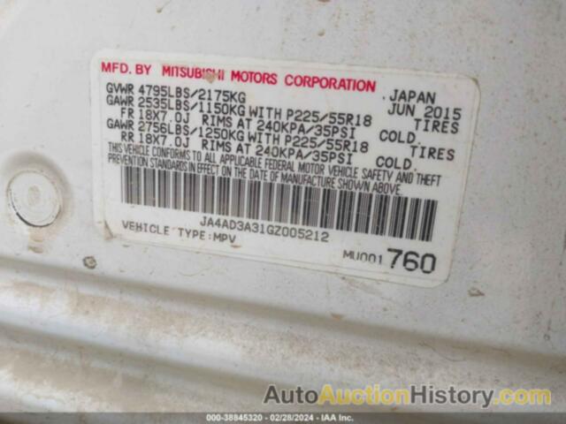 MITSUBISHI OUTLANDER SE/SEL, JA4AD3A31GZ005212