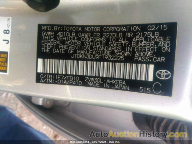 TOYOTA PRIUS TWO, JTDKN3DU9F1932225