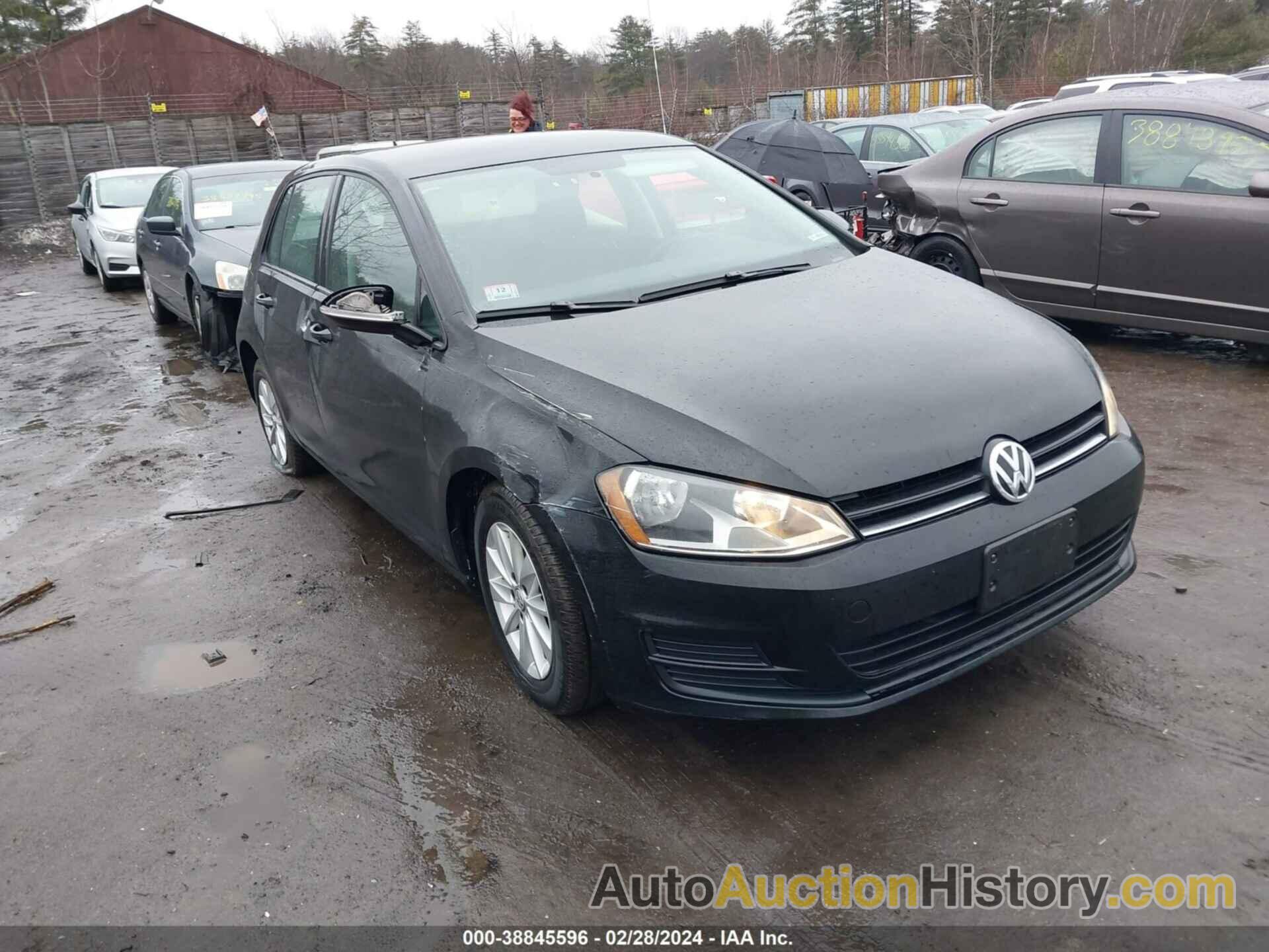 VOLKSWAGEN GOLF TSI S 4-DOOR, 3VW217AU1FM015528