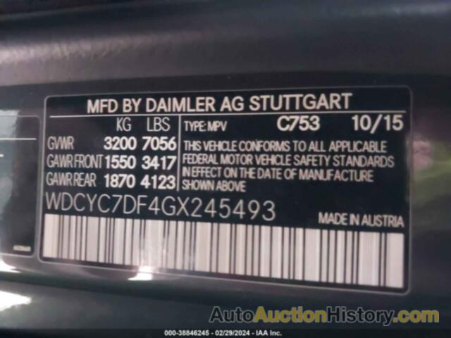 MERCEDES-BENZ AMG G 63 4MATIC, WDCYC7DF4GX245493