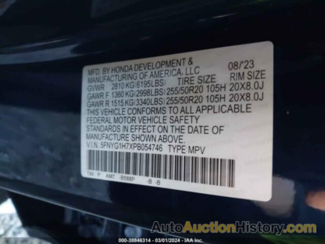 HONDA PILOT AWD TOURING, 5FNYG1H7XPB054746