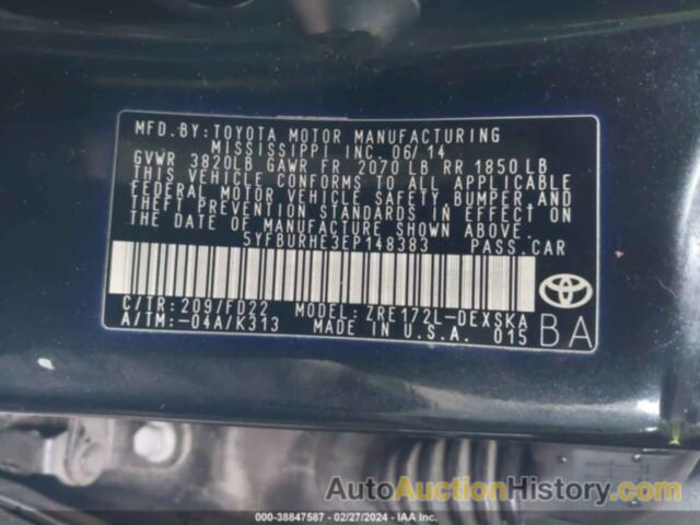 TOYOTA COROLLA S PLUS, 5YFBURHE3EP148383