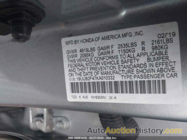 ACURA TLX TECH PKG, 19UUB2F47KA010332