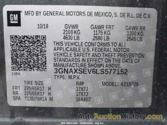 CHEVROLET EQUINOX AWD LS, 3GNAXSEV6LS577152